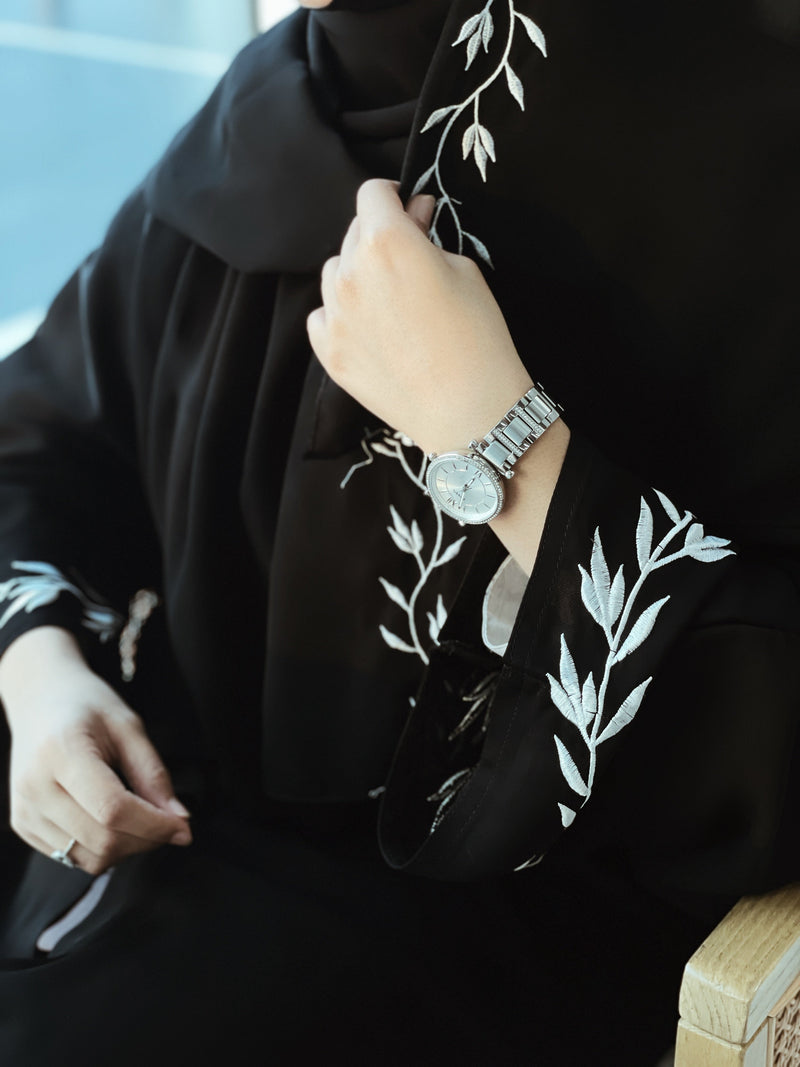 Black Embroidered Abaya