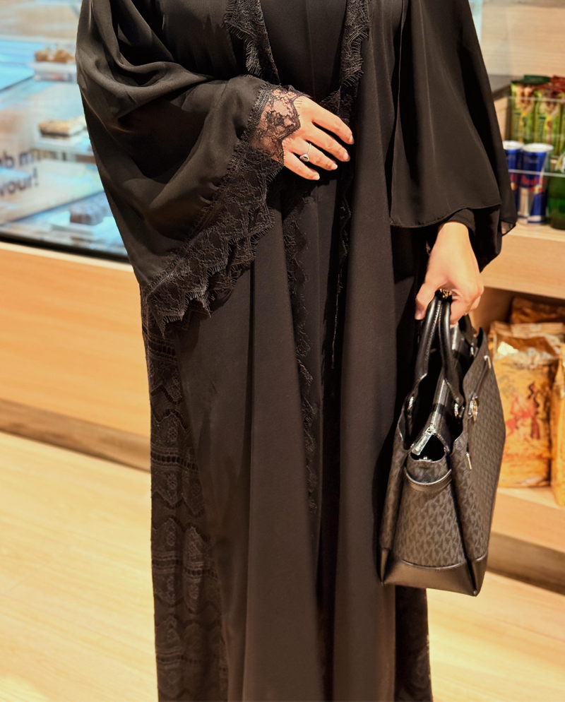 Black Lace Abaya